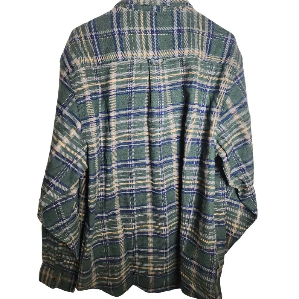 New with tags Woolrich Men's Brawny Flannel Green SZ XL - Picture 6 of 9